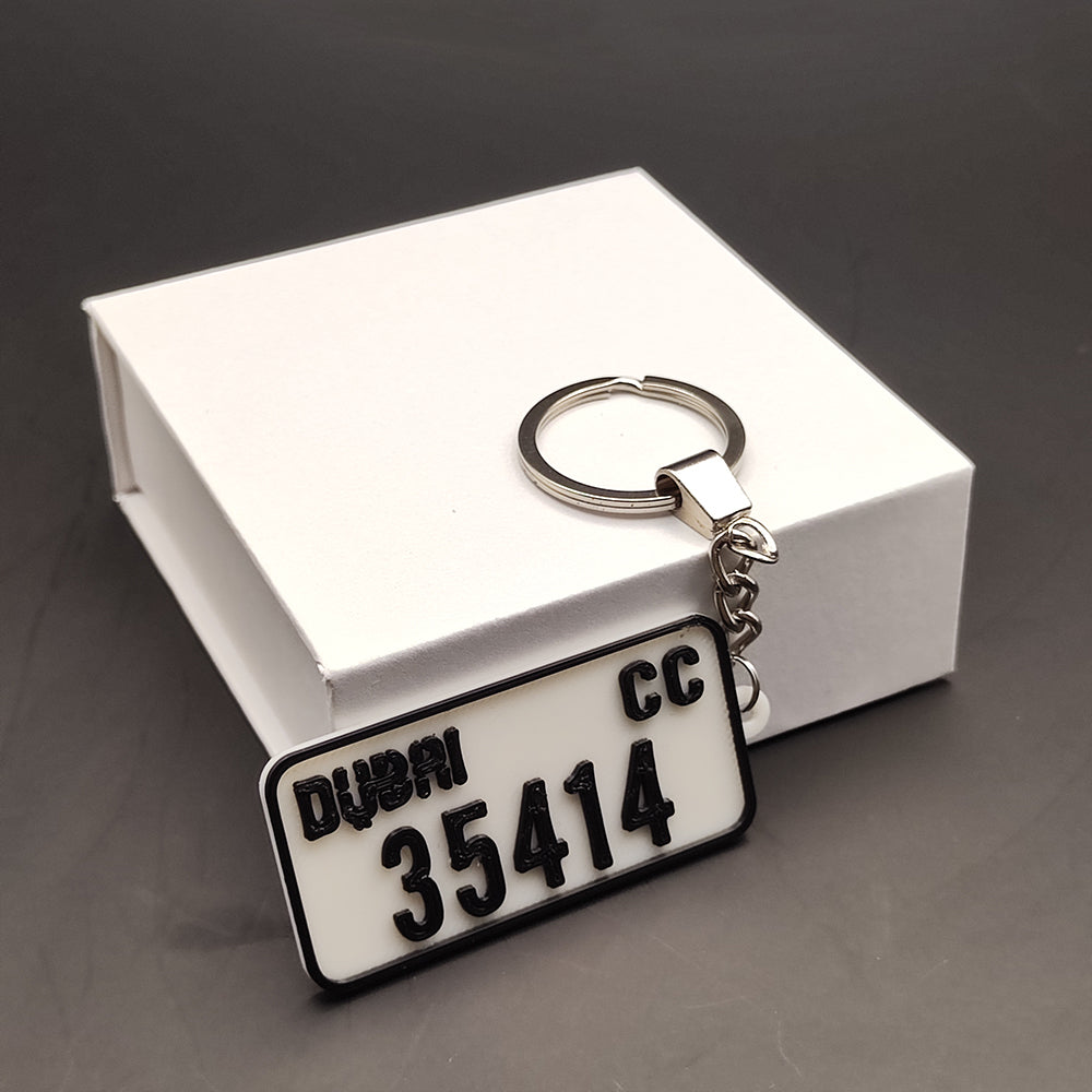 Personalized Car Number Plate Keychain PACK of 2 – A Premium Gift for Car Owners in UAE