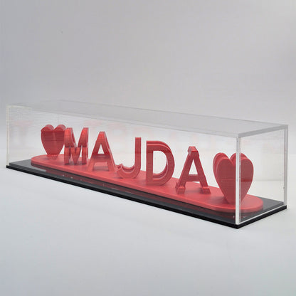Customized Dual Names 3D Display Gift – Premium Acrylic Box