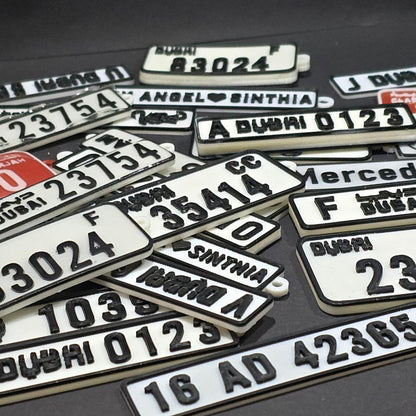 Custom UAE Car Plate Keychain – Premium Gift Edition