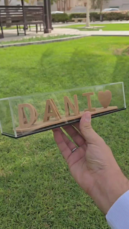 Customized Dual Names 3D Display Gift – Premium Acrylic Box