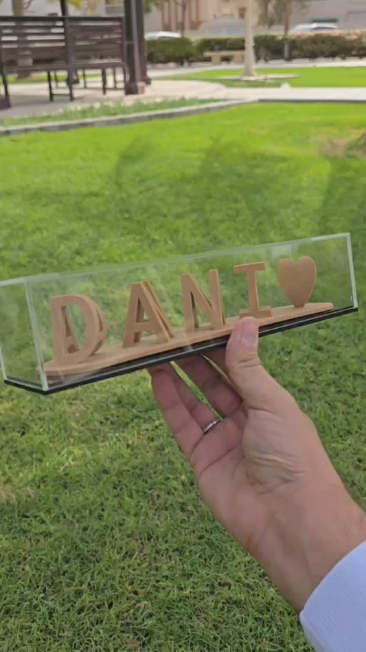 Customized Dual Names 3D Display Gift – Premium Acrylic Box